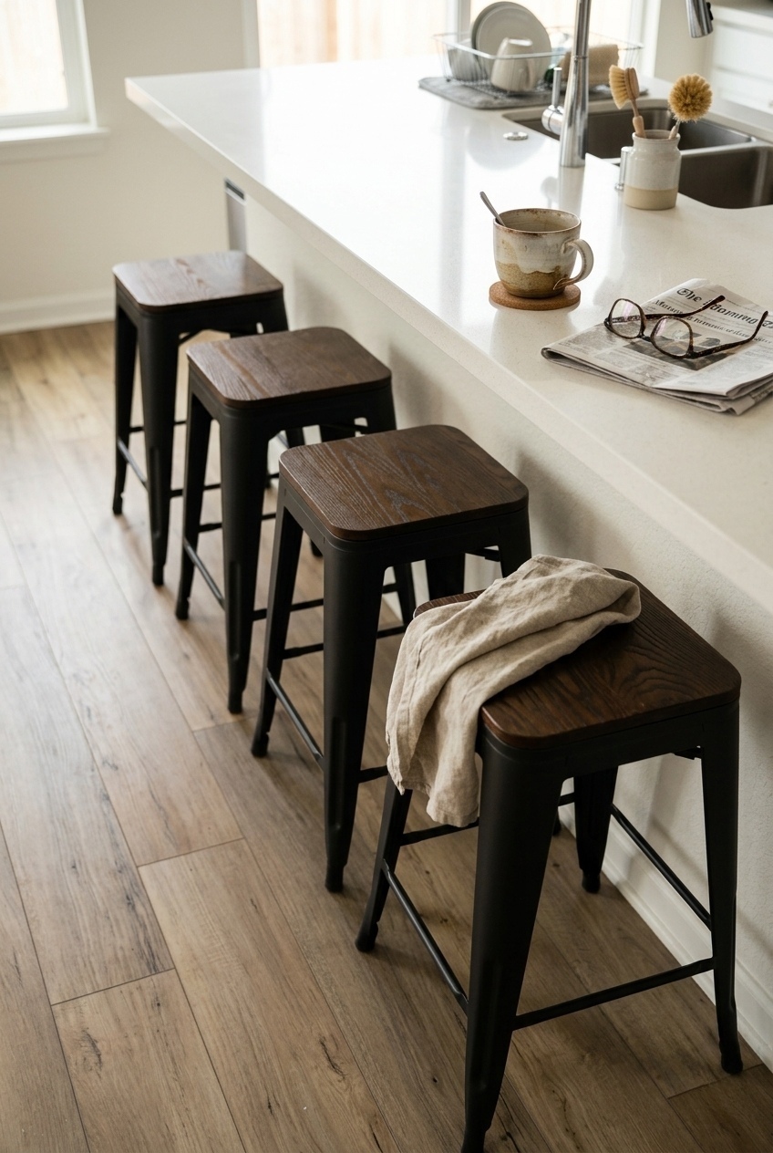 The Industrial Counter Stools That Transformed My Kitchen Island