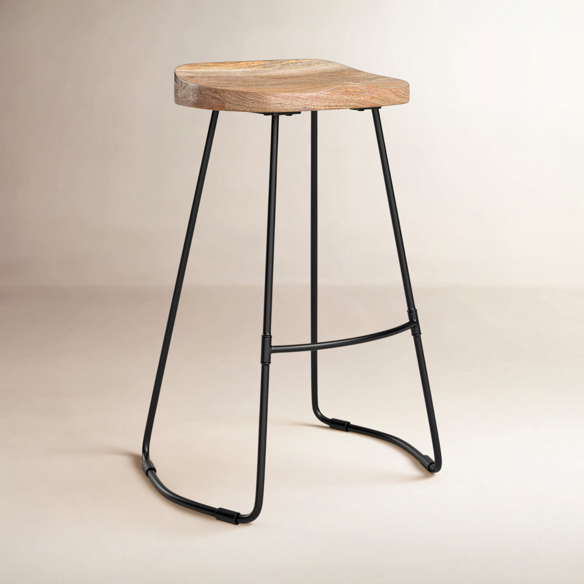 Millwood Pines Geonna Saddle Style Solid Wood Bar Counter Stool With Footrest W006882596