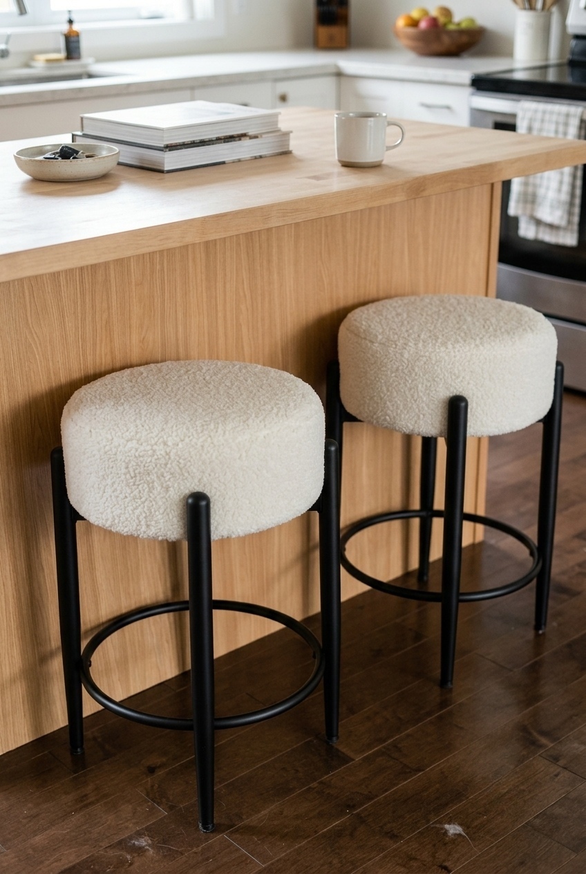 Cozy Up Your Kitchen: The Sherpa Seating Trend I Cannot Stop Thinking About