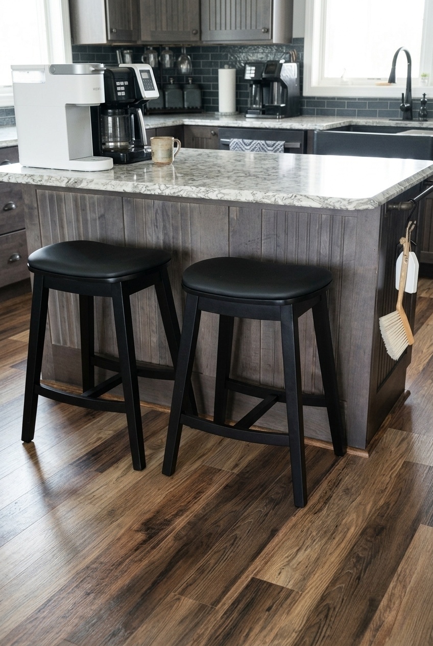 George Oliver Nafeesa Cushioned Faux Leather Counter Stool W111937090