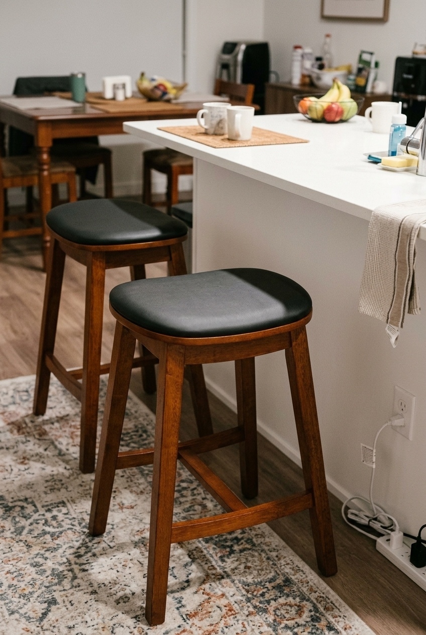 George Oliver Nafeesa Cushioned Faux Leather Counter Stool W111937090