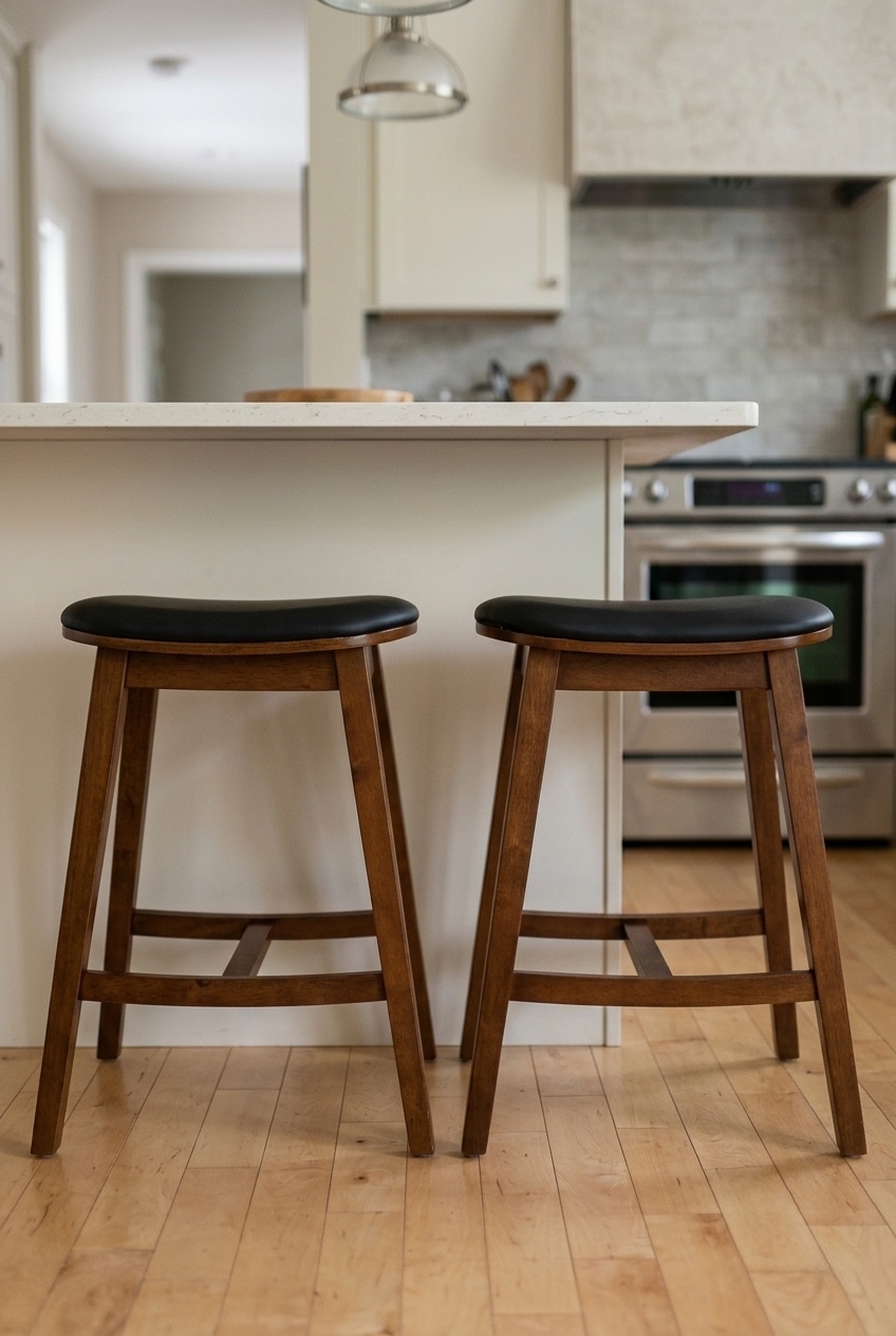 George Oliver Nafeesa Cushioned Faux Leather Counter Stool W111937090
