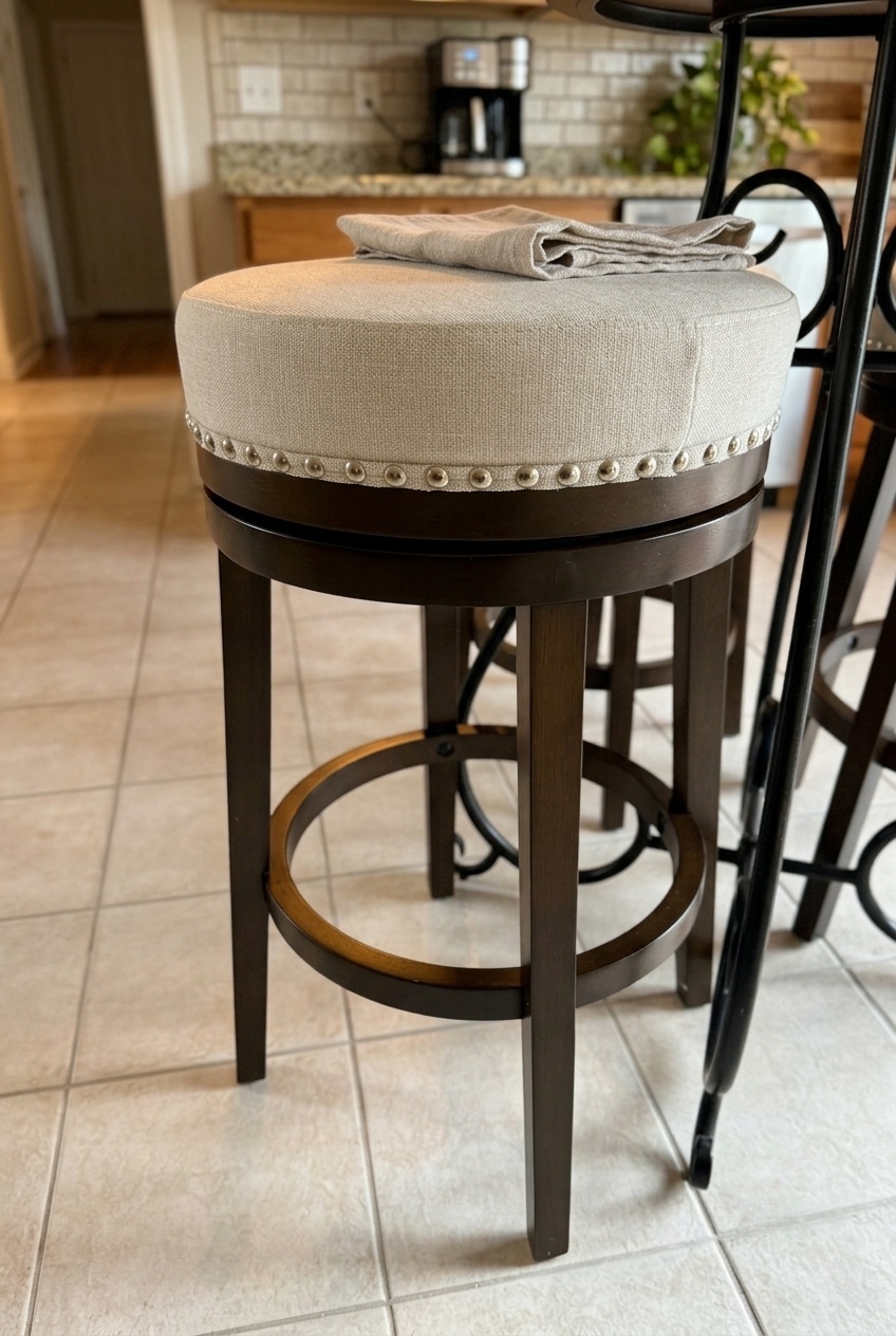 The Warm Wood Swivel Stool Giving Kitchen Islands the Ultimate Cozy Upgrade