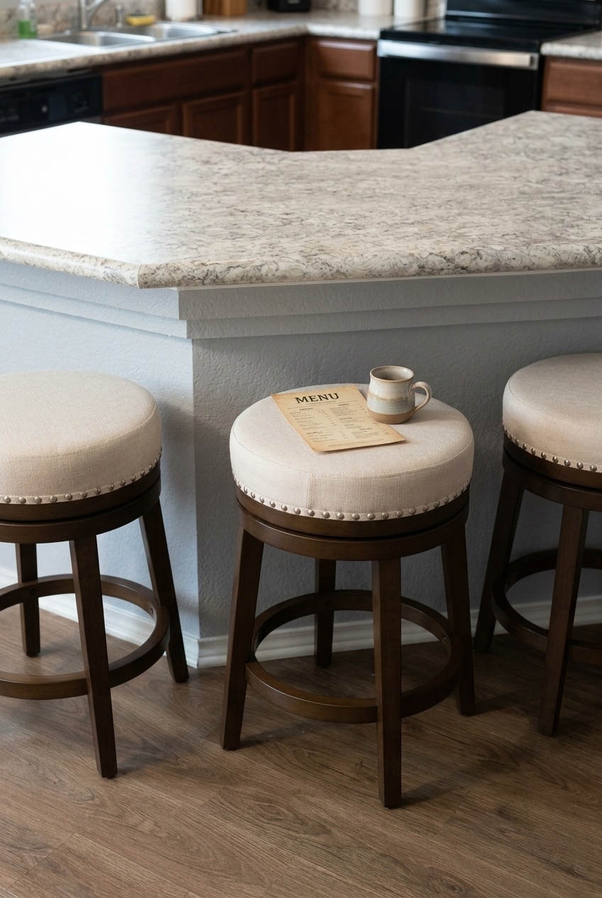 The Warm Wood Swivel Stool Giving Kitchen Islands the Ultimate Cozy Upgrade