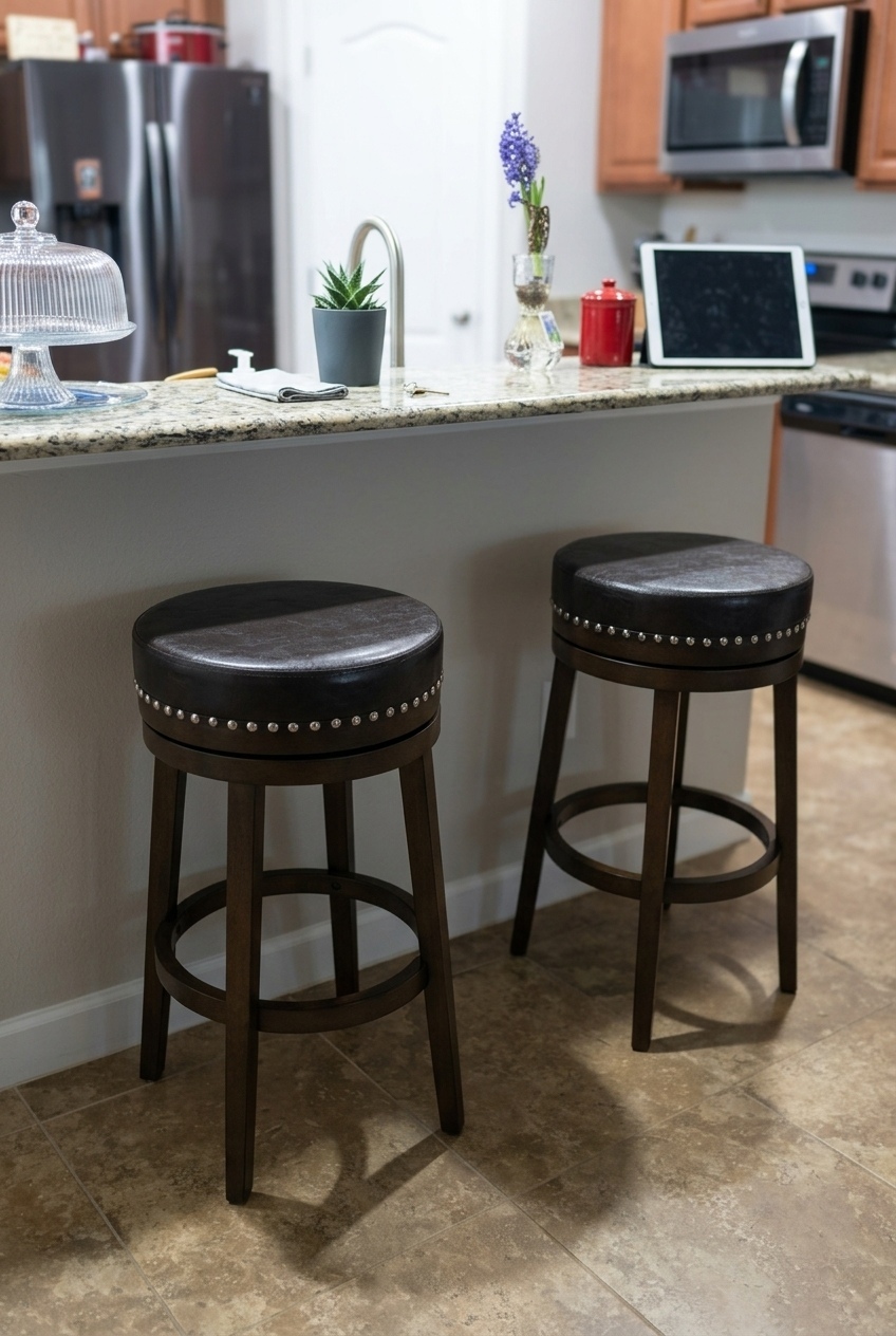 The Warm Wood Swivel Stool Giving Kitchen Islands the Ultimate Cozy Upgrade