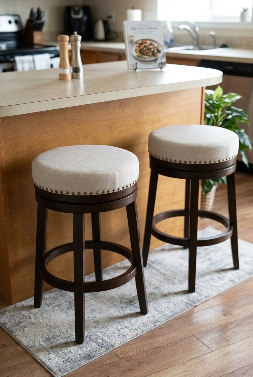 The Warm Wood Swivel Stool Giving Kitchen Islands the Ultimate Cozy Upgrade