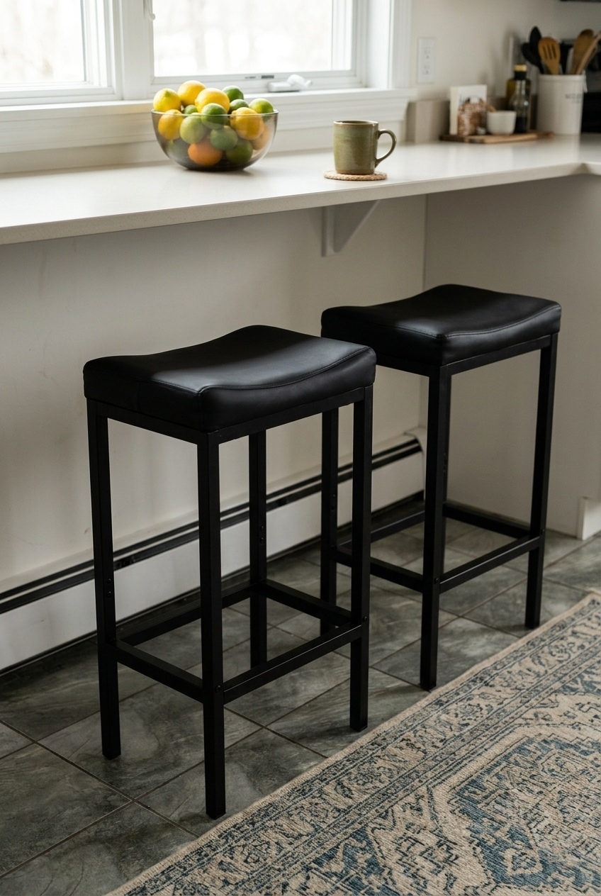 Elevate Your Kitchen Island: The Cozy Faux Leather Stools That Caught My Eye